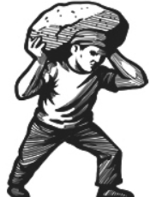 मान्छेले काधमा बोकिराखेको ढुङ्‌गा